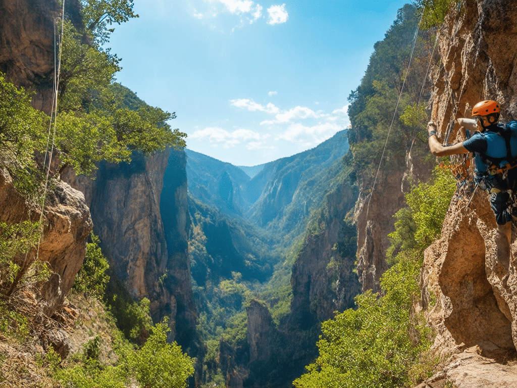 vivez une aventure inoubliable en descente en rappel dans les gorges de vikos, en grèce. découvrez l'un des canyons les plus profonds du monde, entouré de paysages spectaculaires et d'une nature préservée. préparez-vous à une expérience unique alliant adrenaline et beauté naturelle.