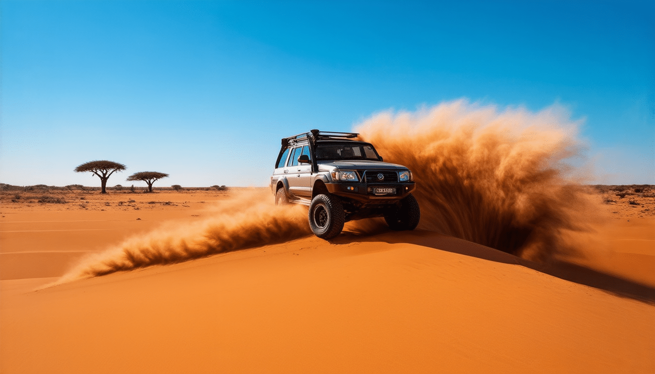 découvrez l'adrénaline d'un road trip en 4x4 en namibie ! explorez les majestueuses dunes de sossusvlei, vivez des aventures inoubliables au cœur d'un paysage désertique époustouflant et connectez-vous à la nature sauvage de l'afrique. préparez-vous à un voyage unique entre sensations fortes et panoramas à couper le souffle.