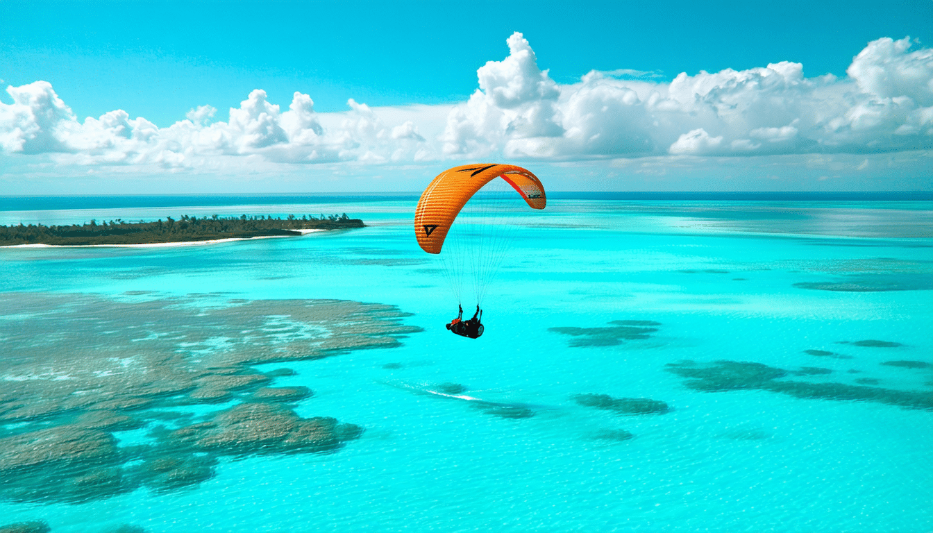 vivez une aventure inoubliable avec un vol en ulm au-dessus d'un lagon turquoise. survolez des paysages à couper le souffle et laissez-vous charmer par la beauté de la nature. une expérience aérienne magique qui vous fera découvrir des panoramas uniques et inexplorés.