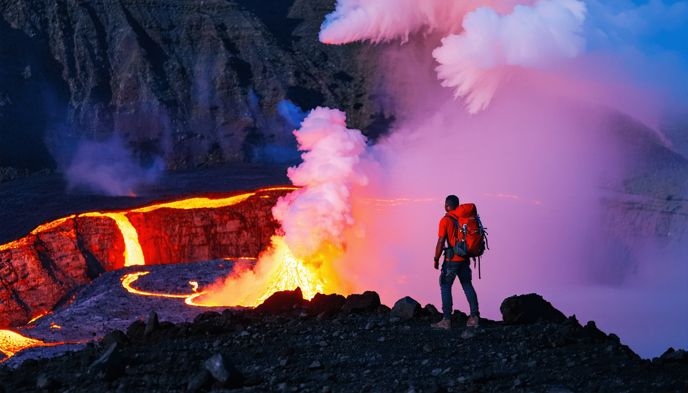 découvrez mon expérience unique de randonnée sur un volcan en activité. vivez des moments d'adrénaline au sommet du danger, entre paysages à couper le souffle et sensations fortes. suivez mon aventure inoubliable remplie de défis et de découvertes!